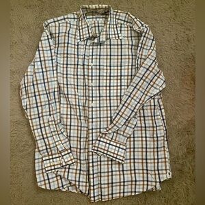 Peter Millar Casual Plaid Shirt - Blue and Brown
